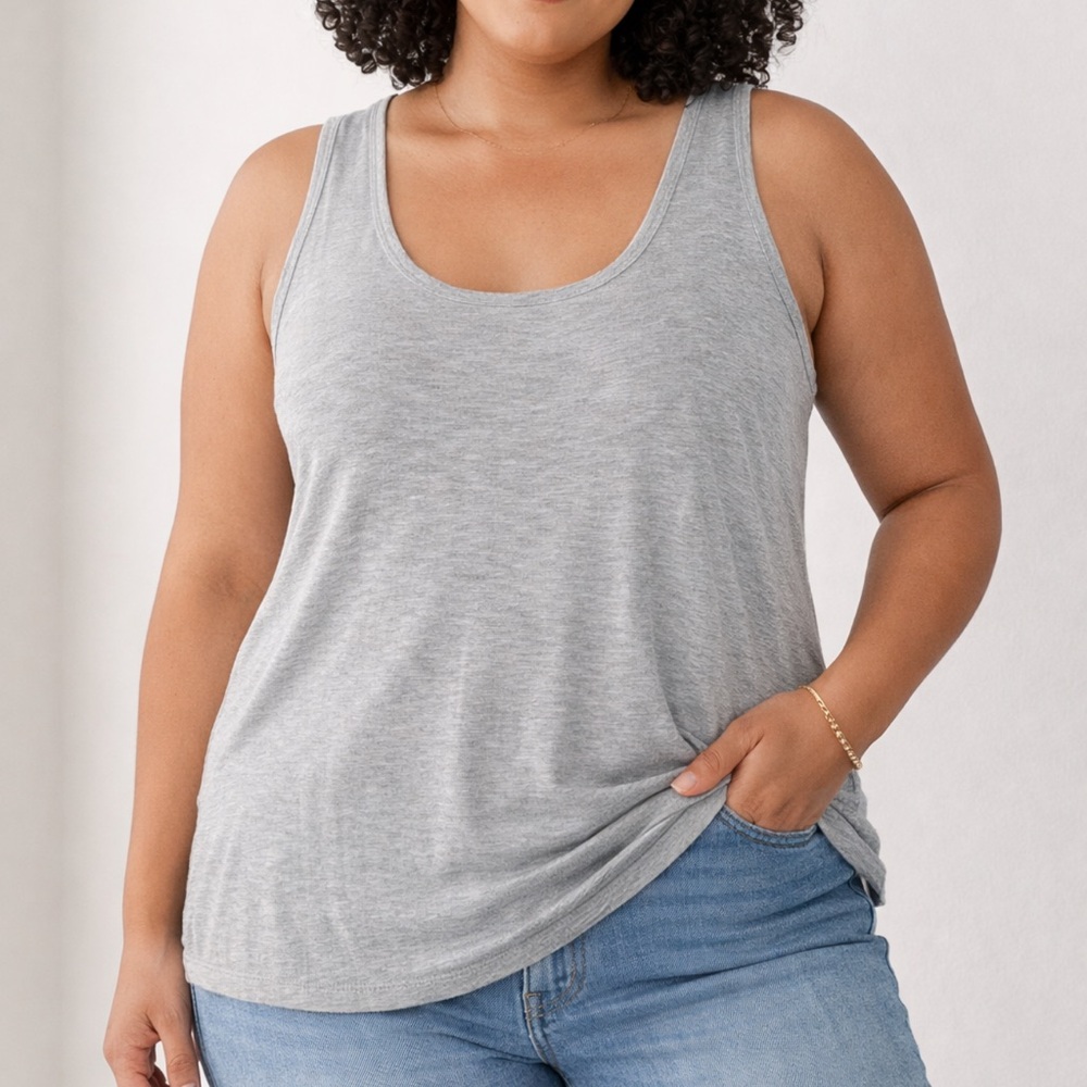Victoria’s Secret Gray Scoop Neck Tank Top Lounge Sleepwear‎ Size L 402539-3SW